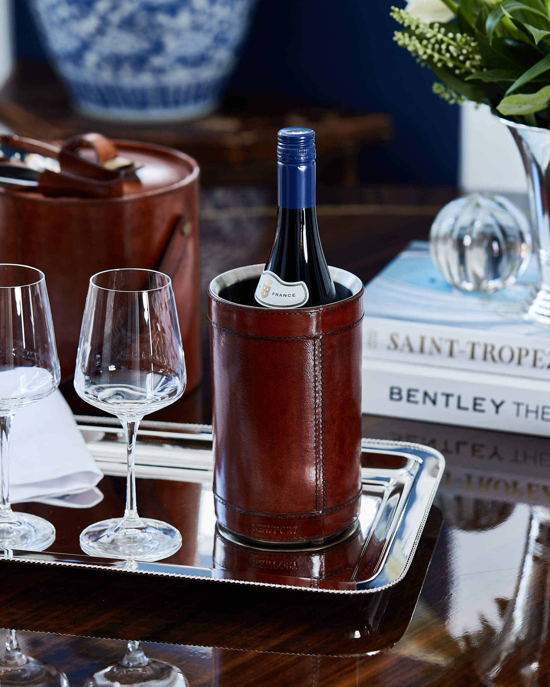 Kensington vinkylare läder