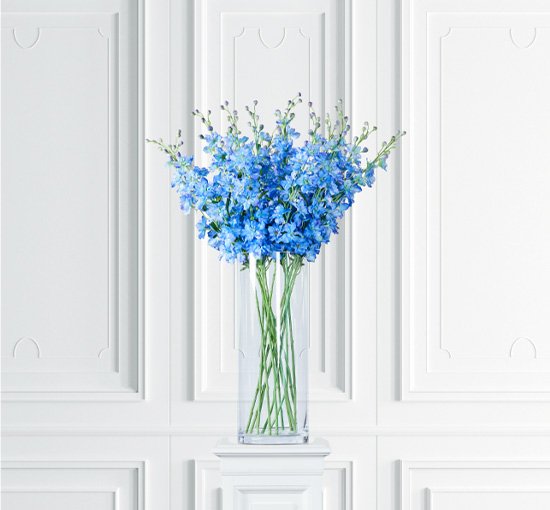 Blå - Kunstig Delphinium stilk blå