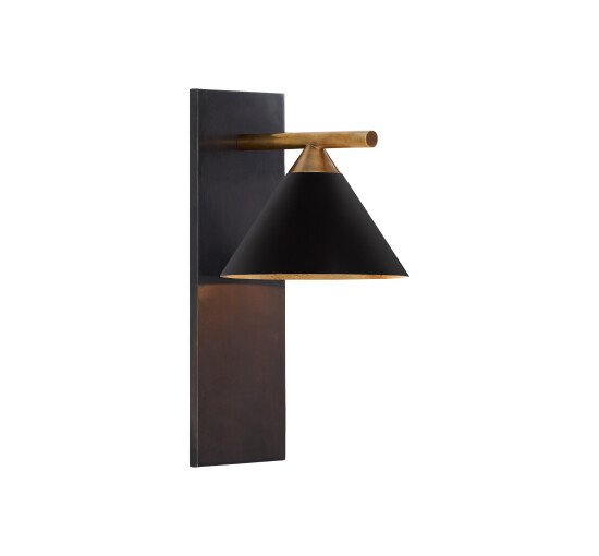 Black - Cleo Sconce Bronze and Antique Brass/Matte White
