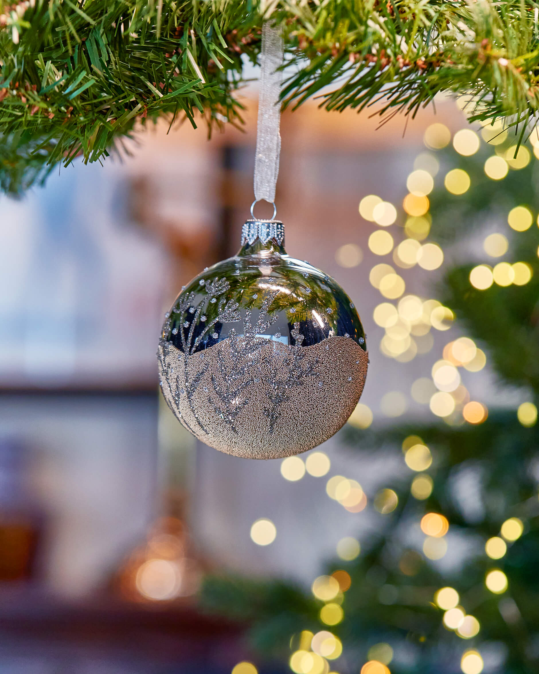 Risette-joulupallo, hopea 8cm