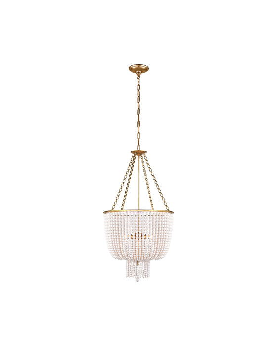 Jacqueline kristallkrona antik mässing/vit