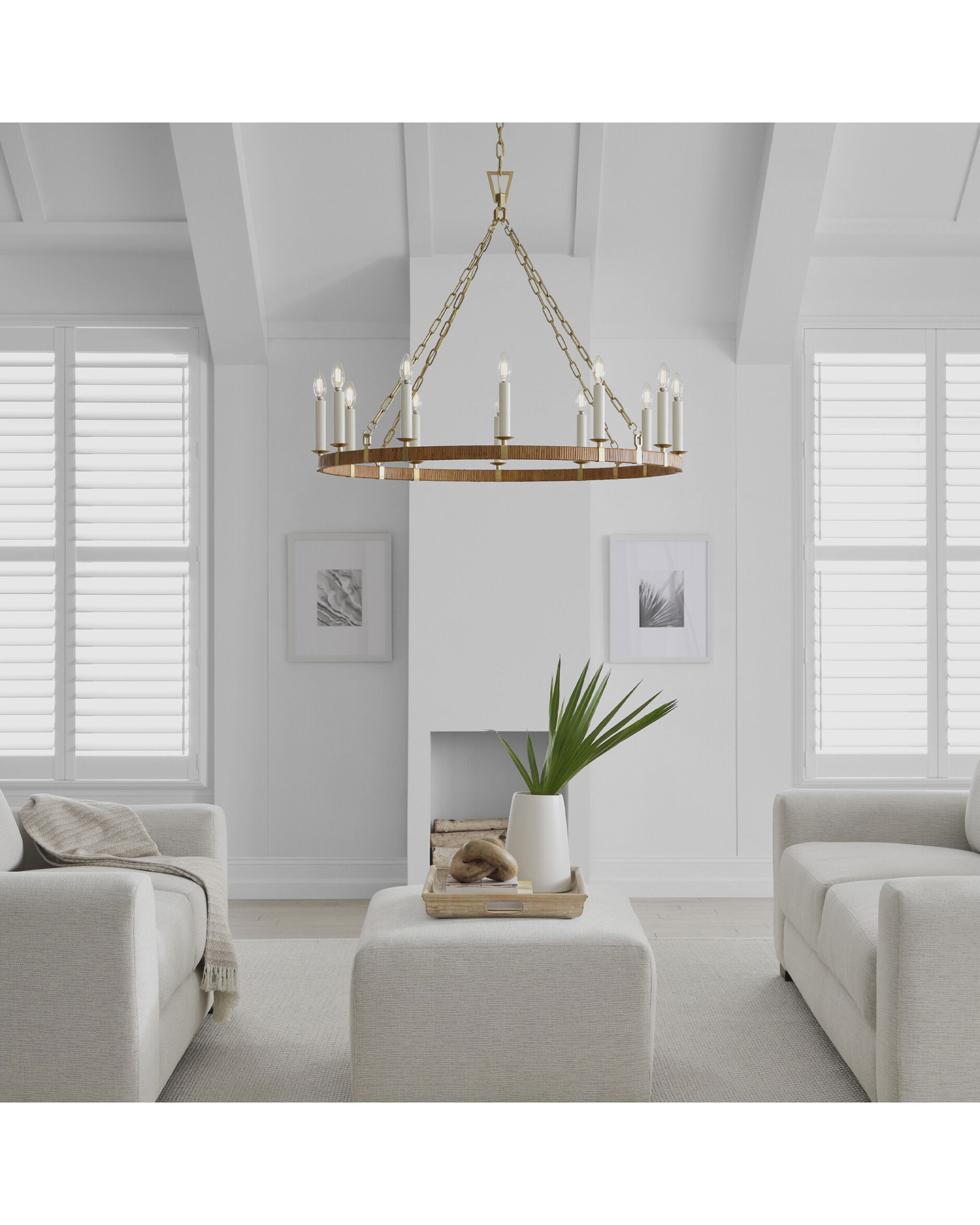 Darlana wrapped taklampa rund mässing L