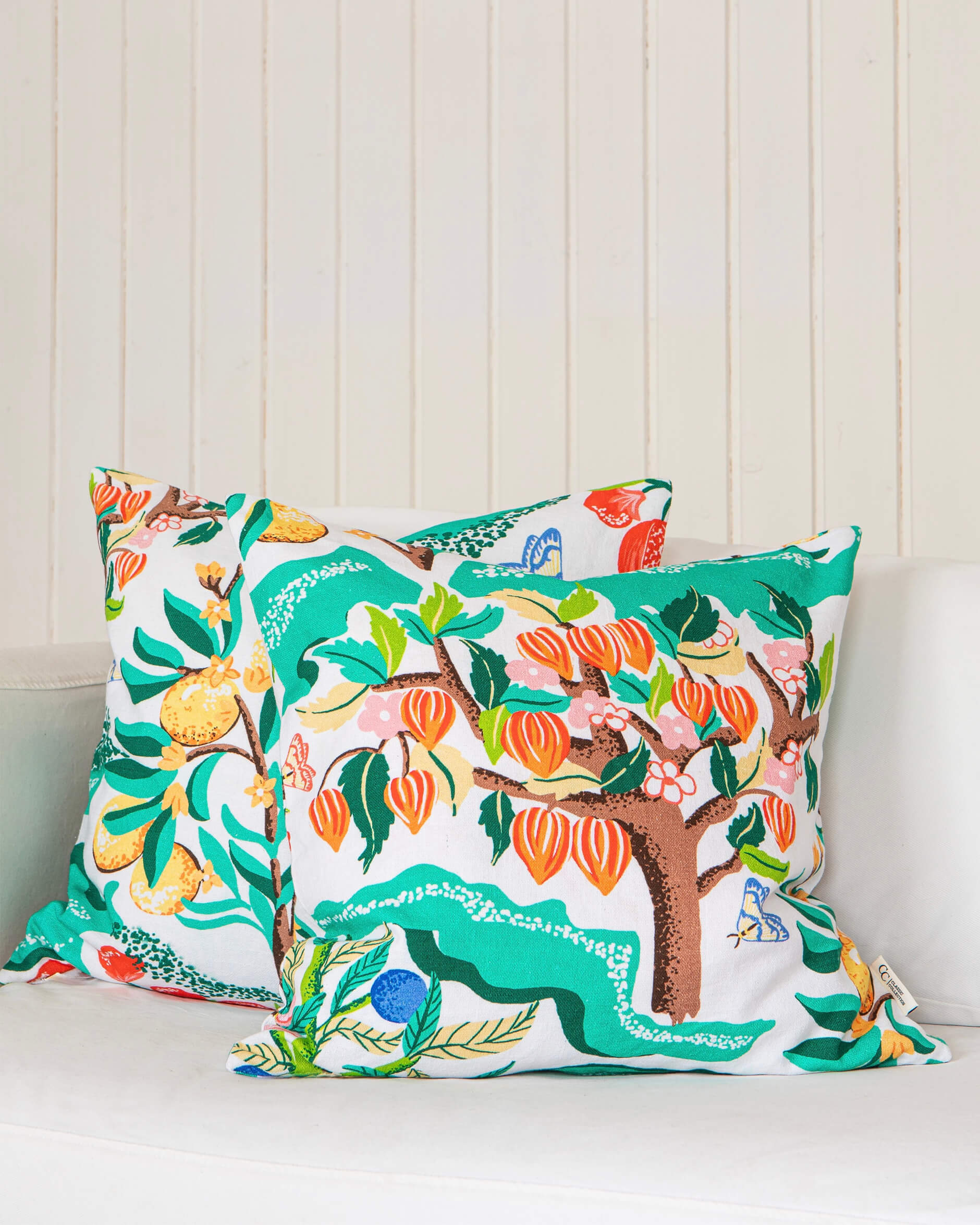 Botanical Cherry kuddfodral vit