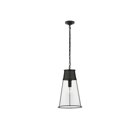 Bronze - Robinson Large Pendant Polished Nickel/Clear Glass
