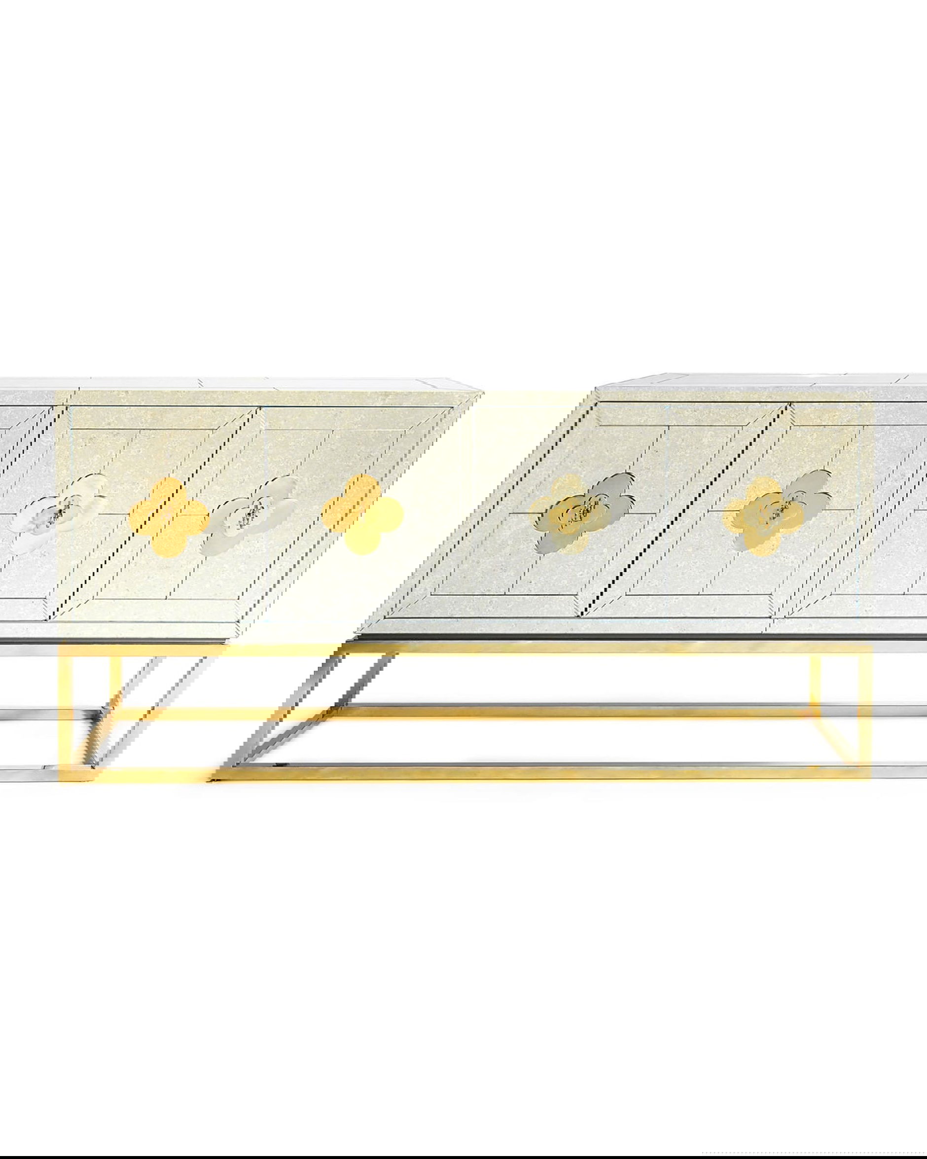 Delphine mediabänk mässing