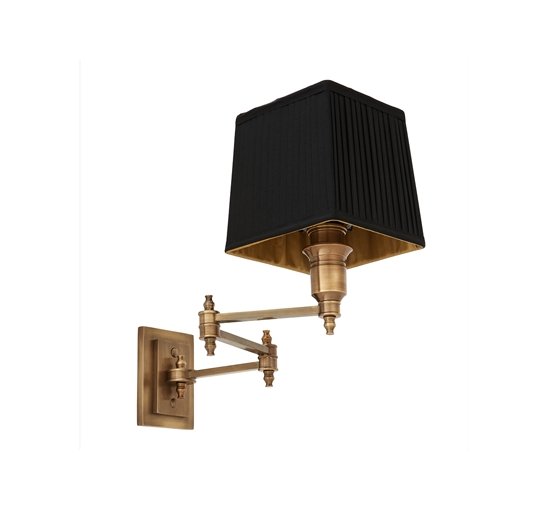 Brass/black shade - Lexington Swing Wall Lamp, brass