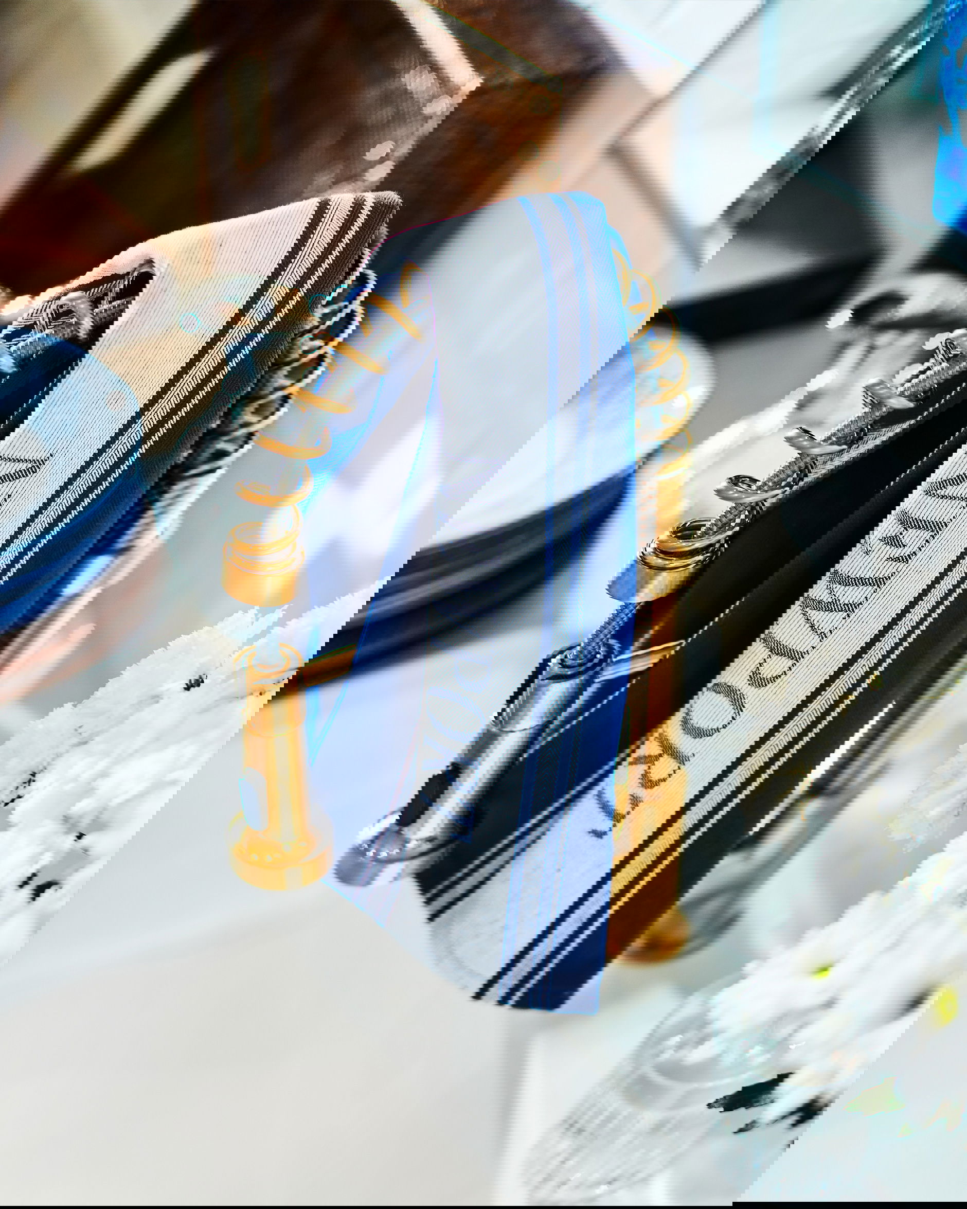 Provence kökshandduk blå/vit