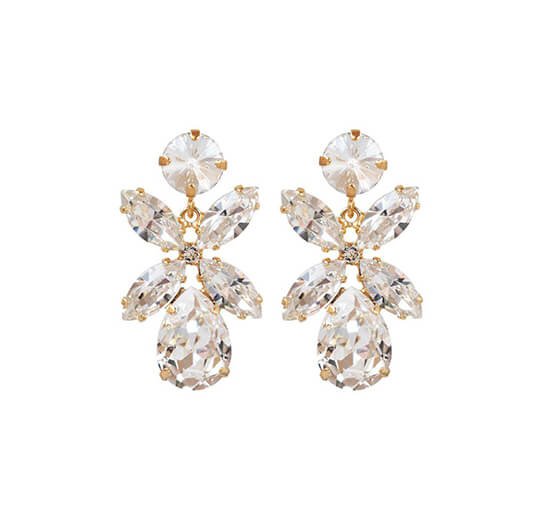 Gold - Dione Earrings Crystal Rhodium