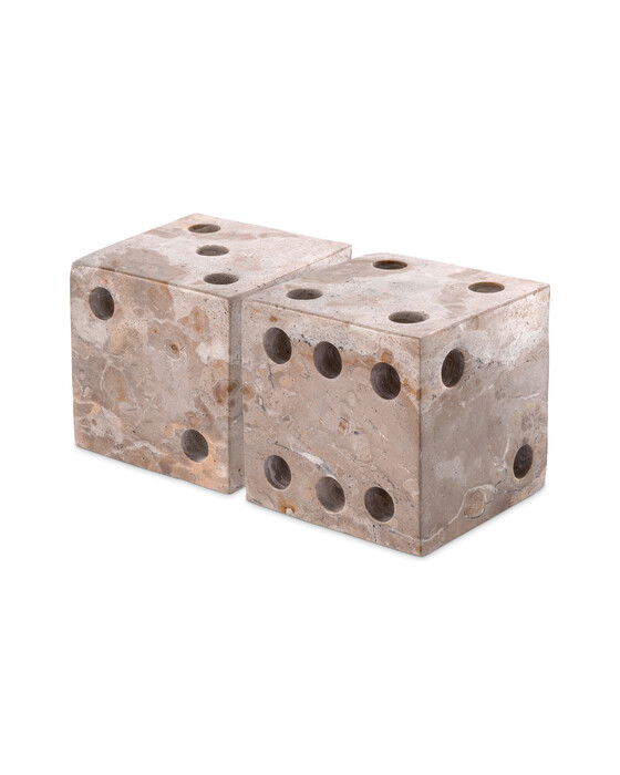 Visa terning dekorasjon brown marble 2-set