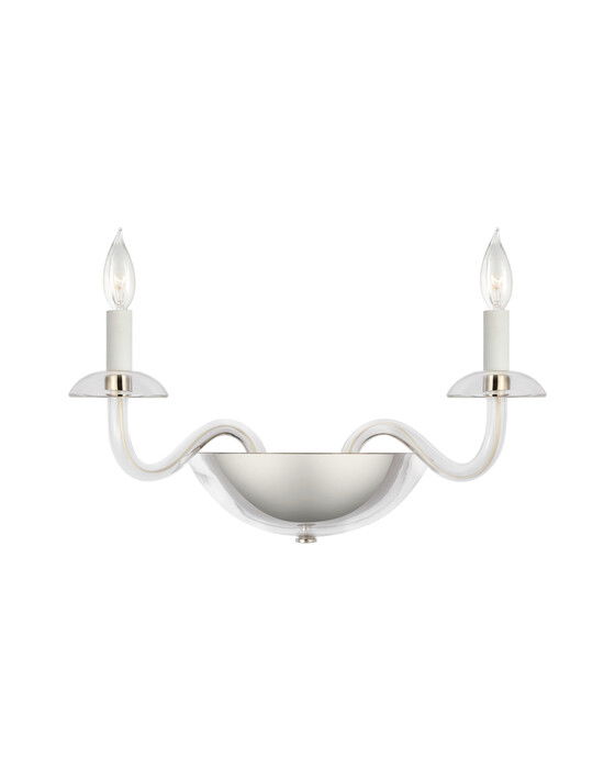 Brigitte vägglampa dubbel nickel S