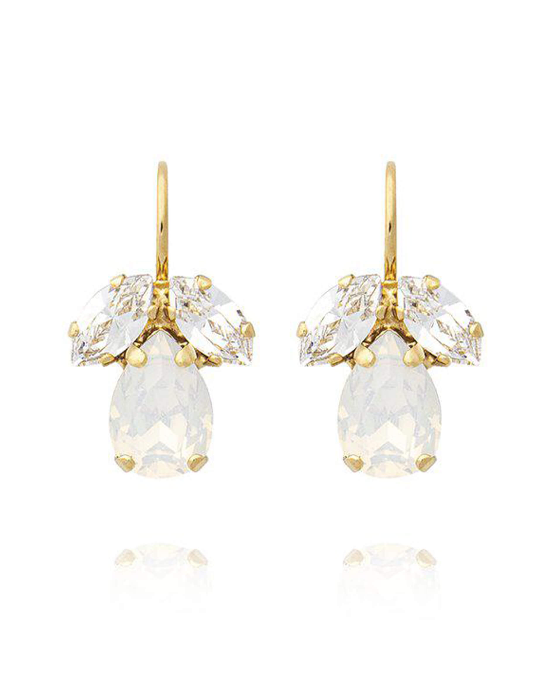 Petite Timo earrings white opal/crystal