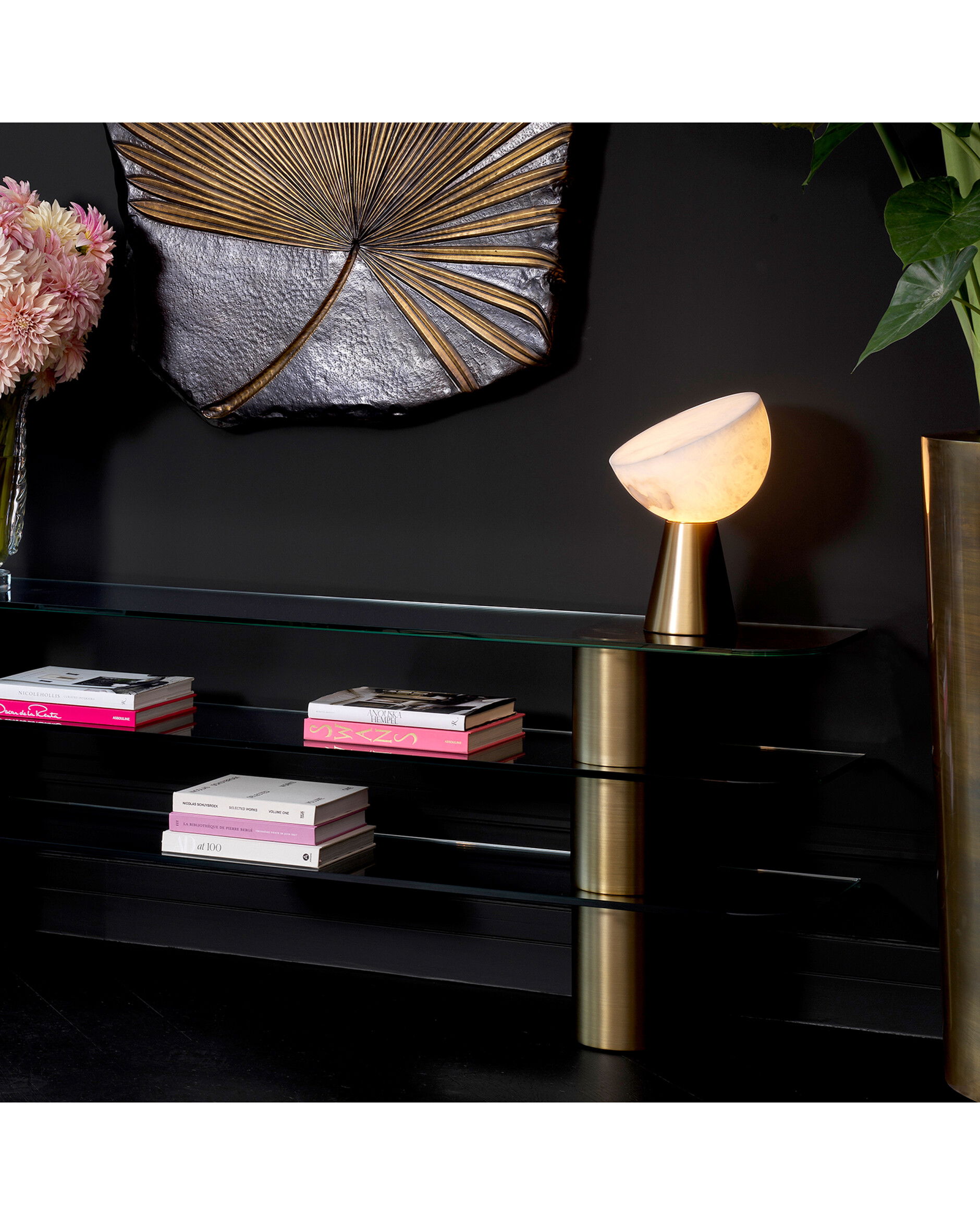 Chamonix bordslampa antik mässing