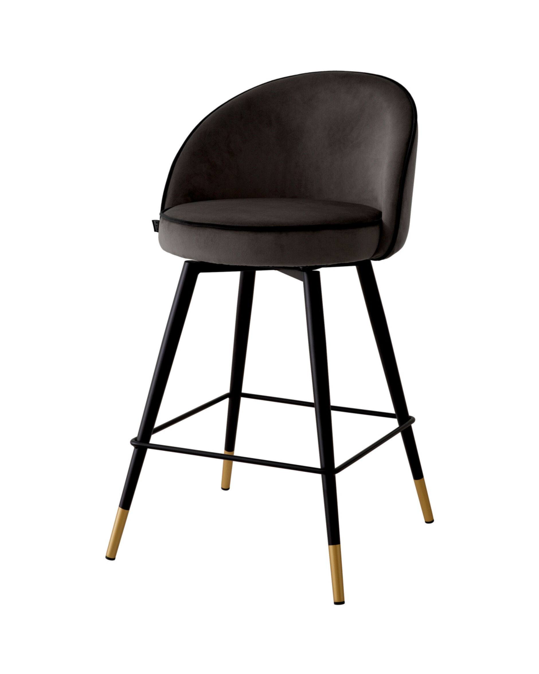 Cooper barstolar roche dark grey velvet 2-set