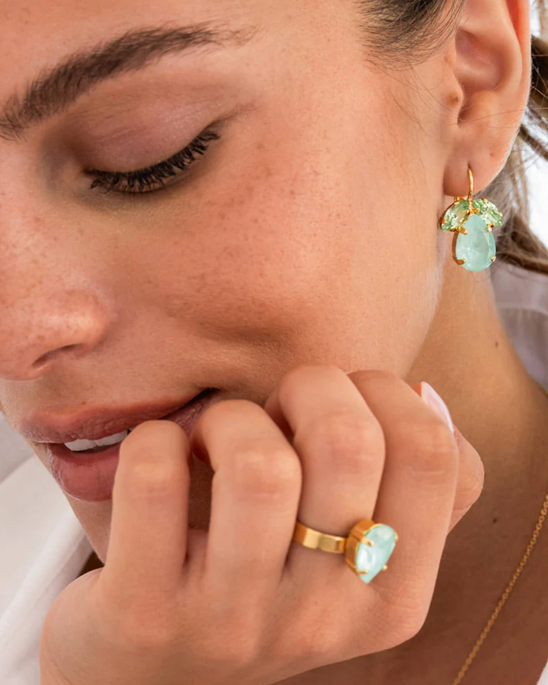 Mini Drop ring soft mint