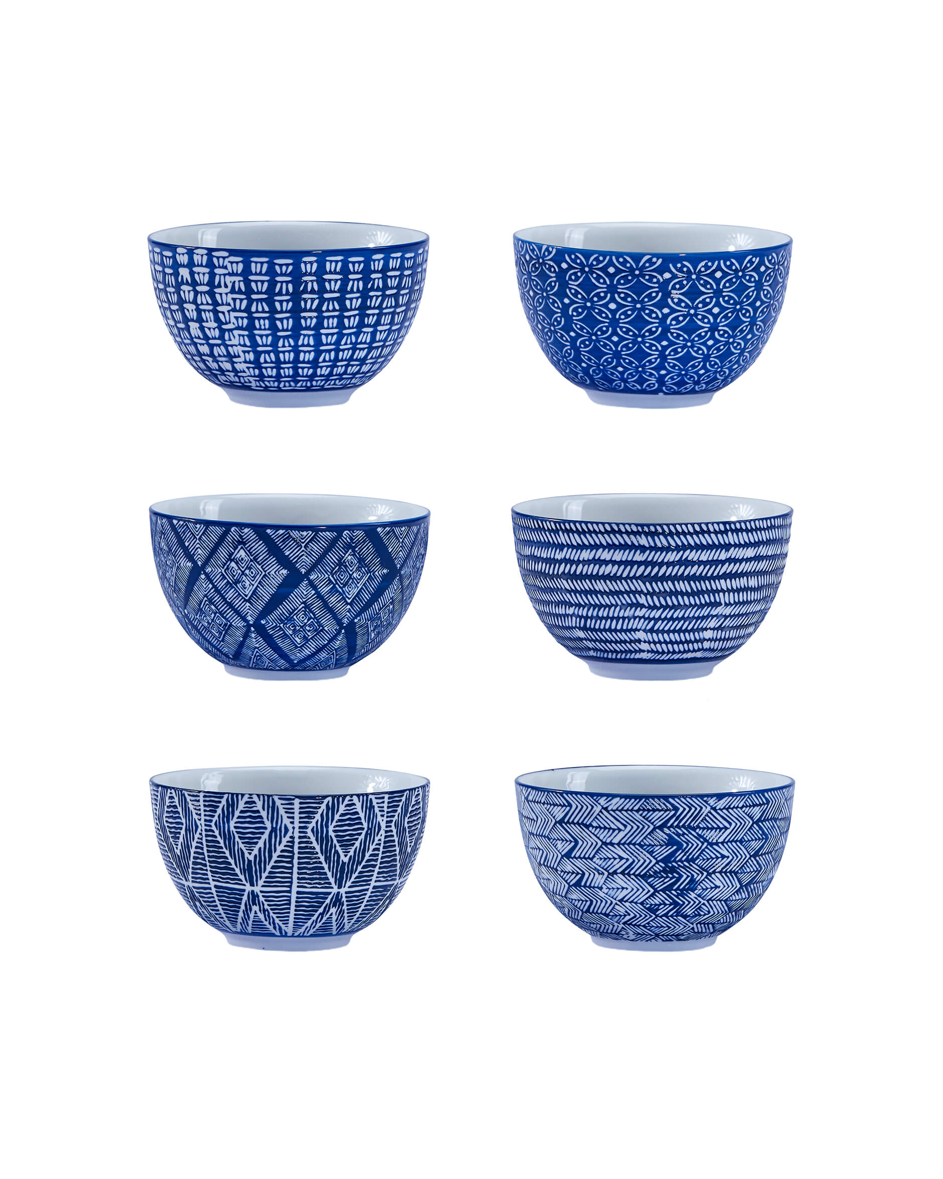 Capri Azzurra skålar blå/vit 6-pack