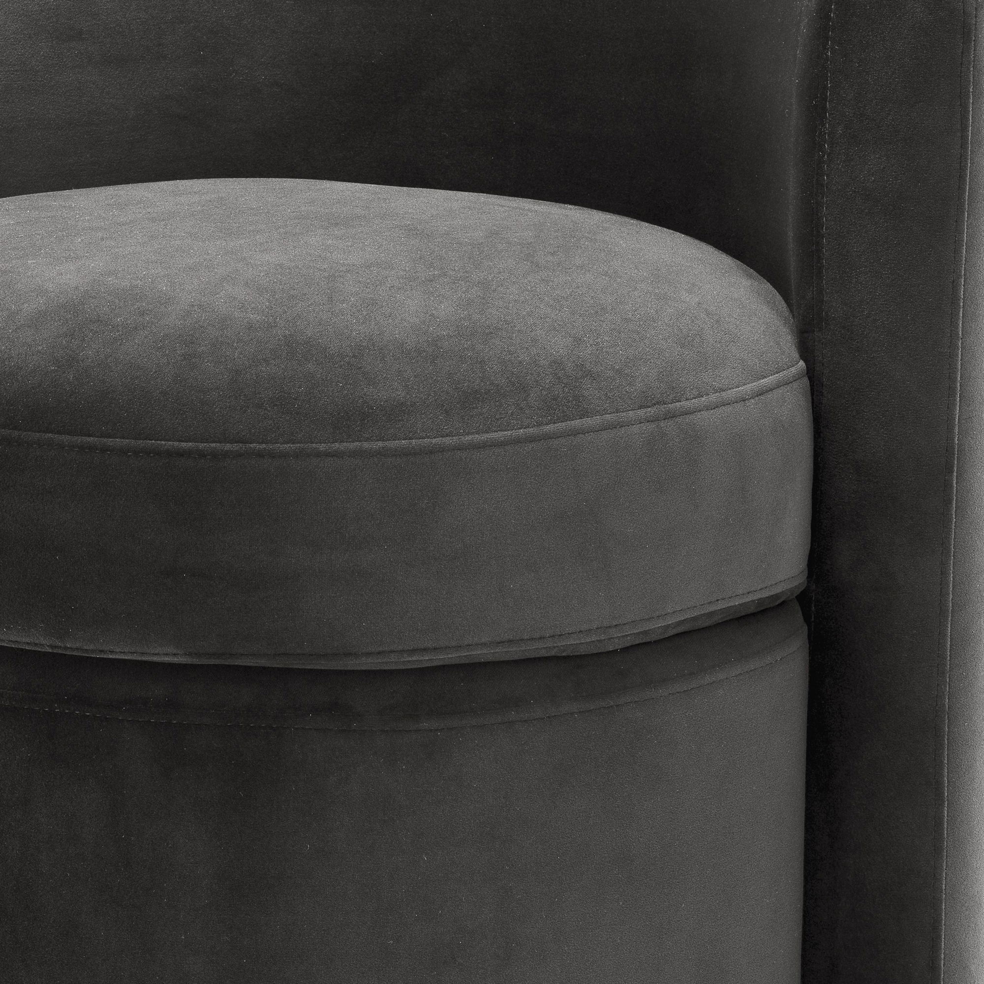 Arcadia fåtölj sammet roche mörkgrå