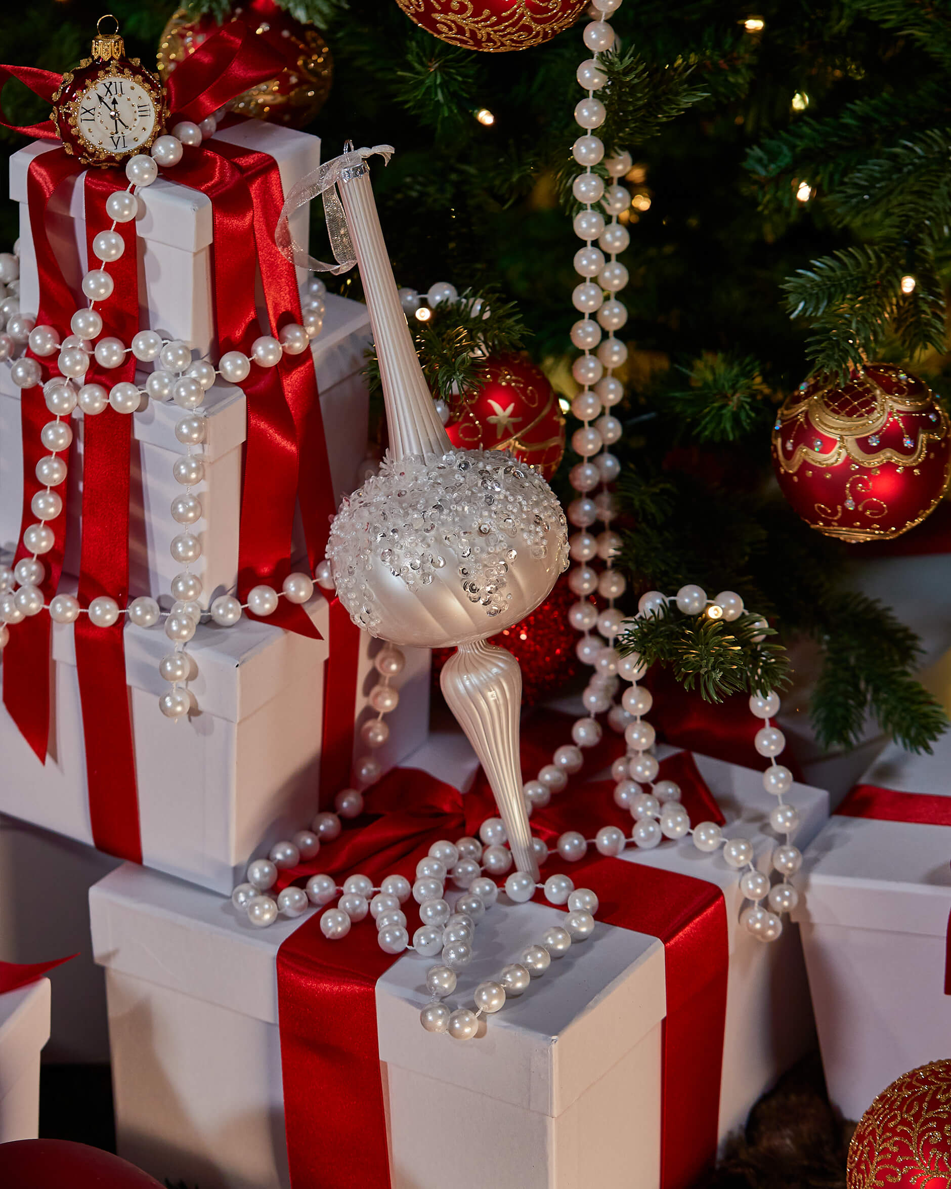 Pärlgirlang vit 500cm