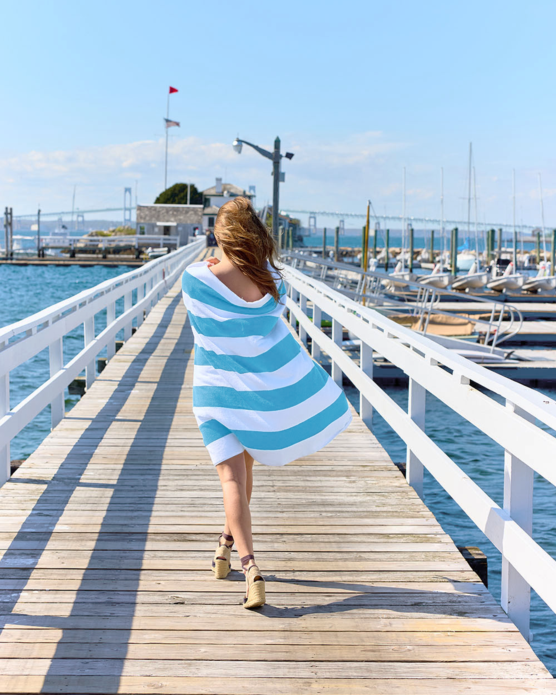 Santorini strandhandduk turquoise/white