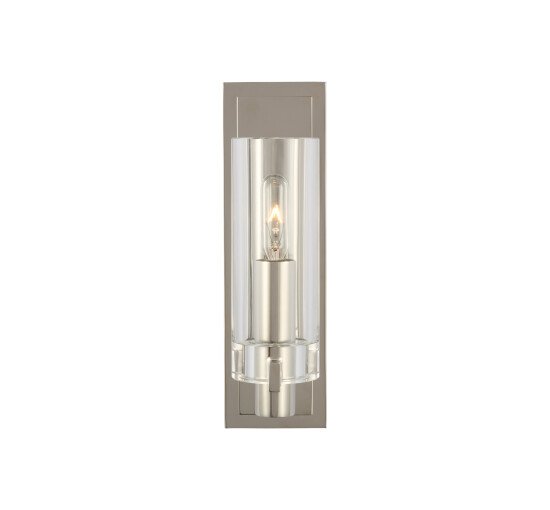 Polished Nickel - Sonnet Petite Single Sconce Bronze/Clear