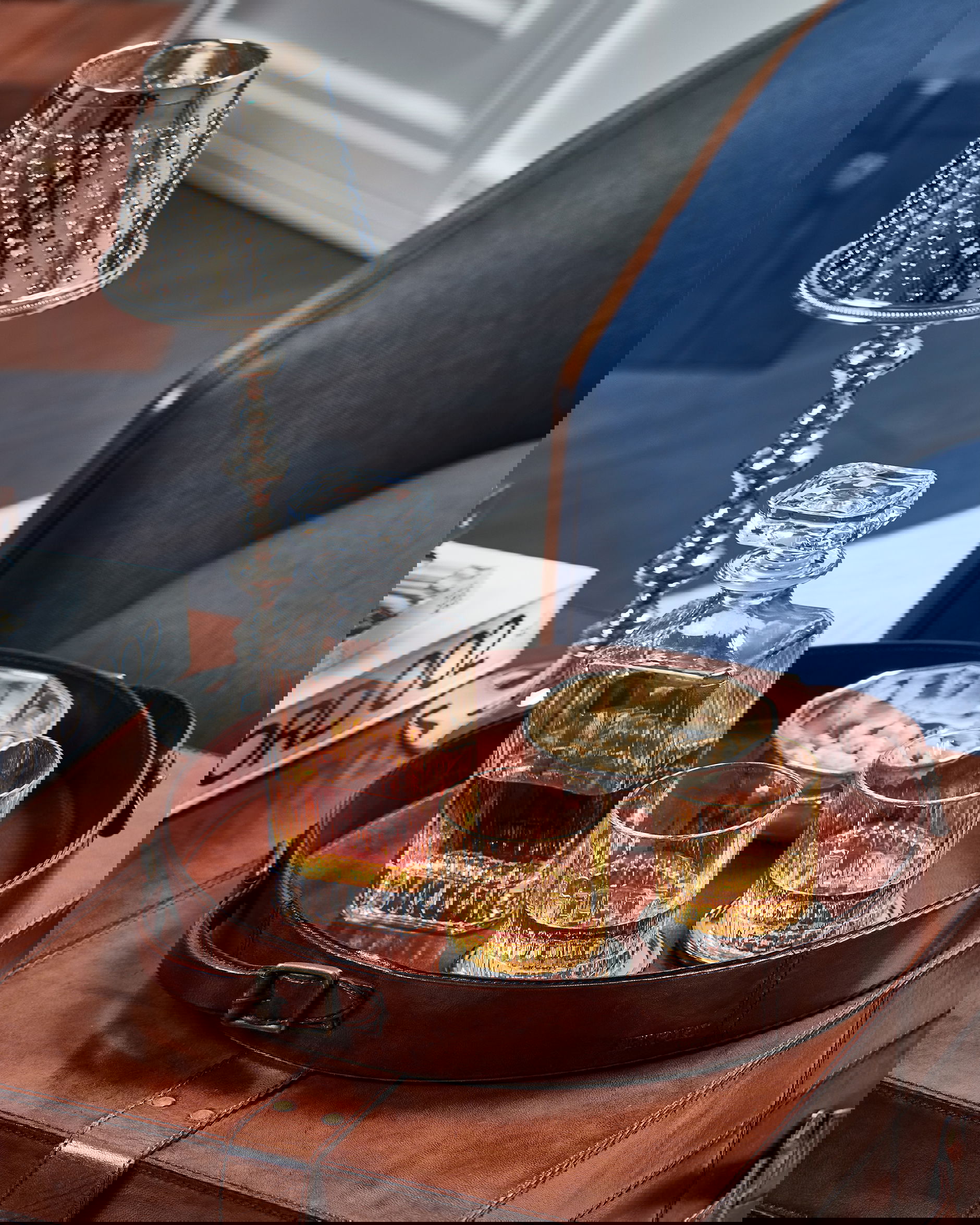 Kensington bricka rund läder