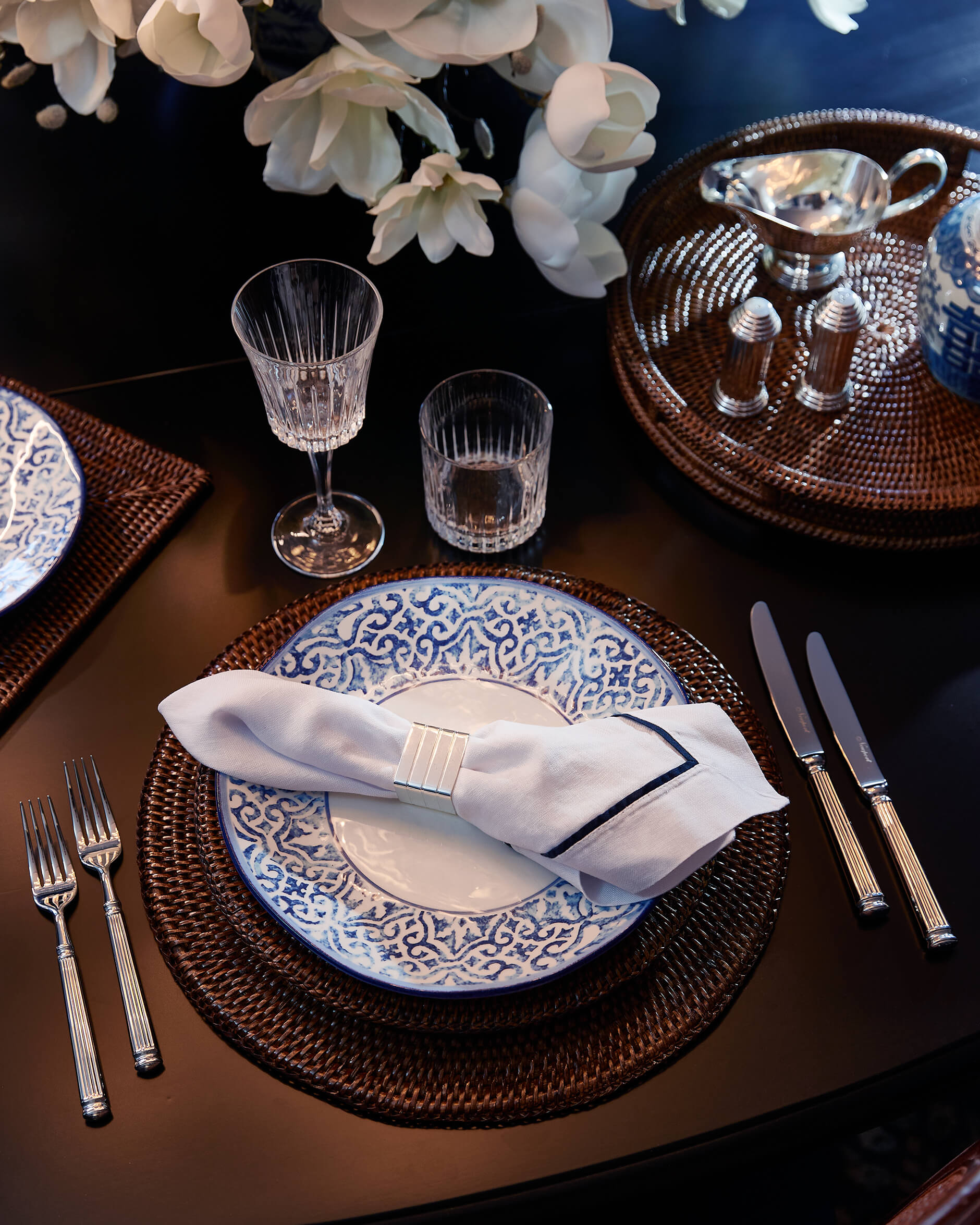 Cognac Placemat Round Rattan