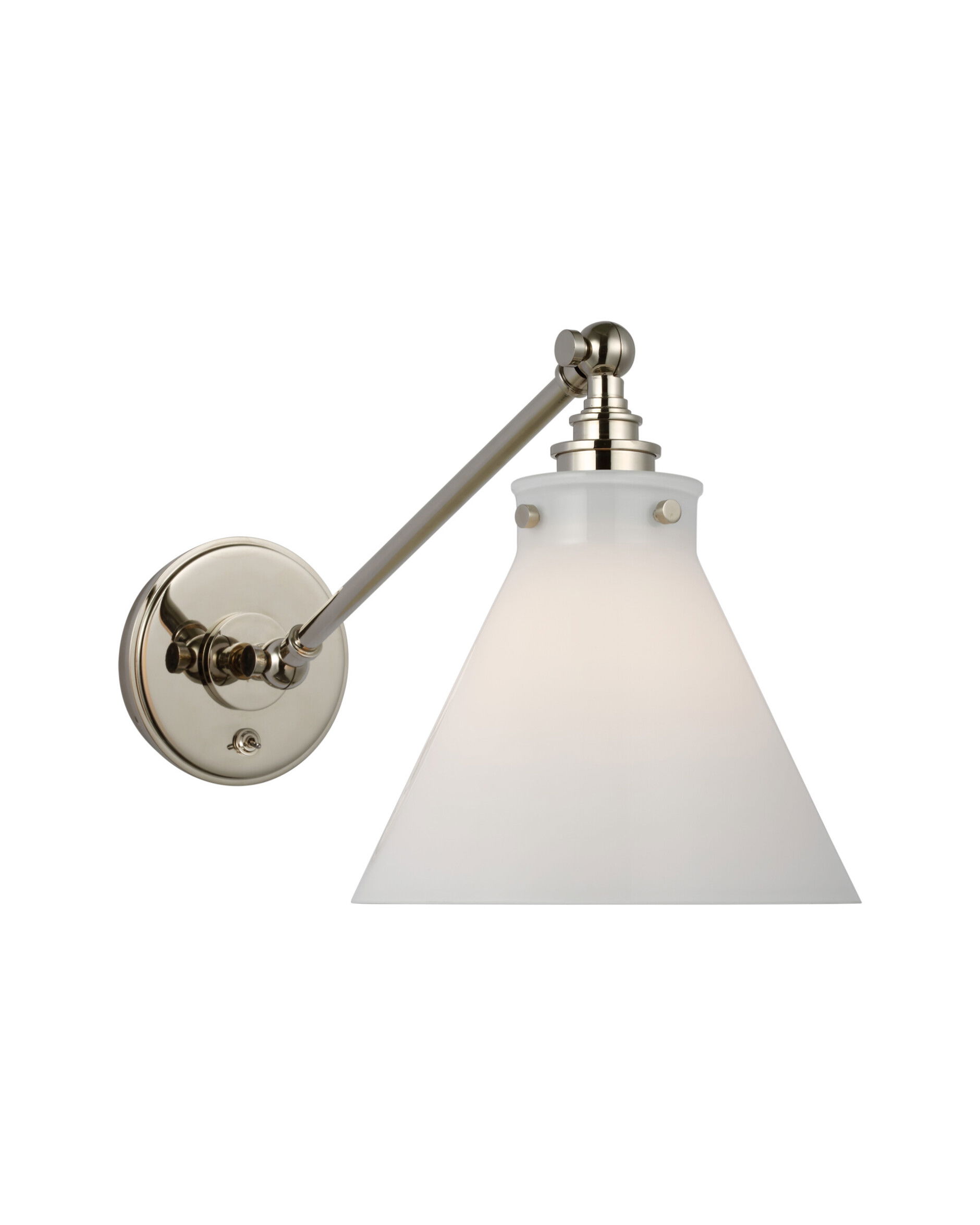 Parkington vägglampa nickel/vit