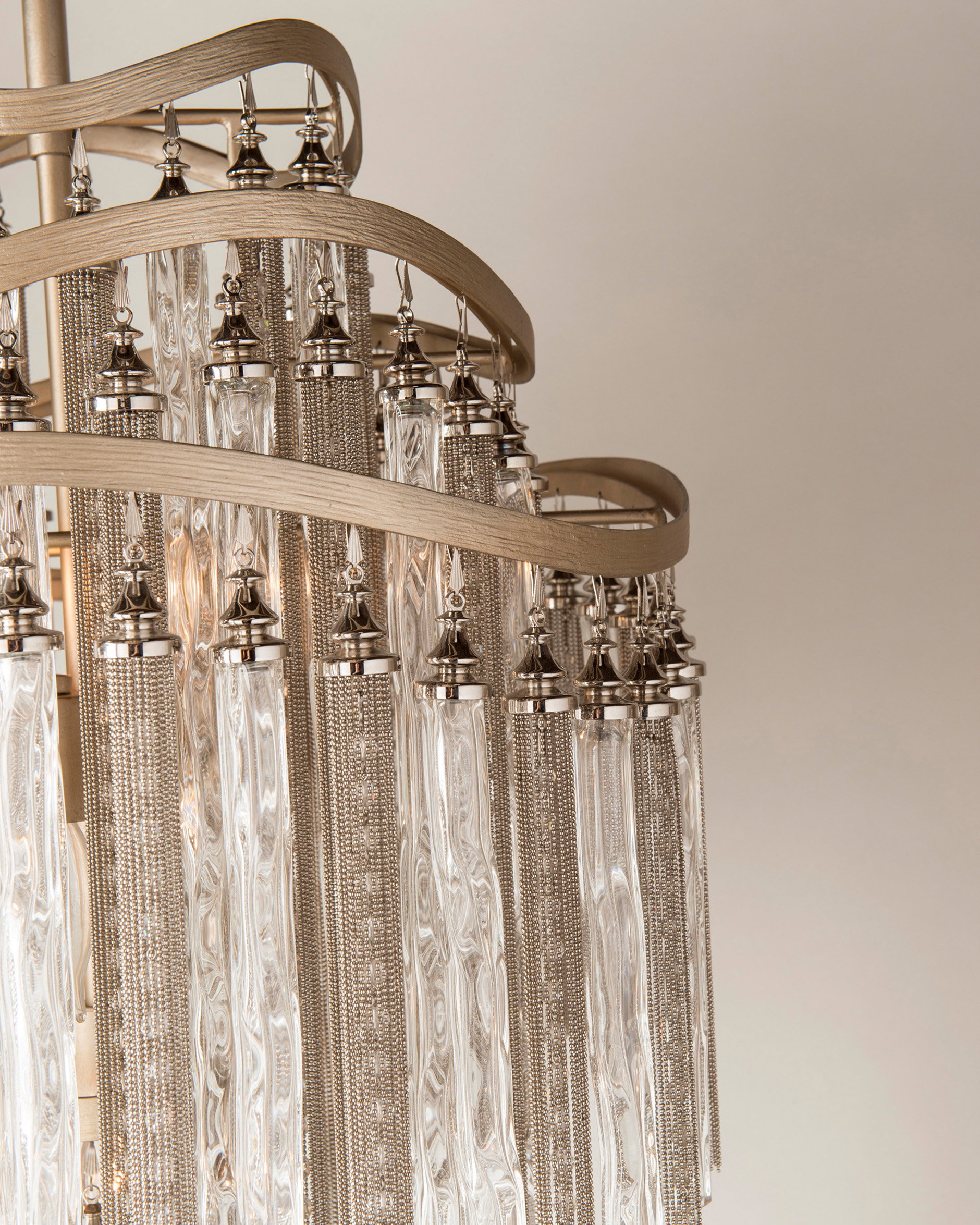 Chimera Chandelier Warm Silver Leaf