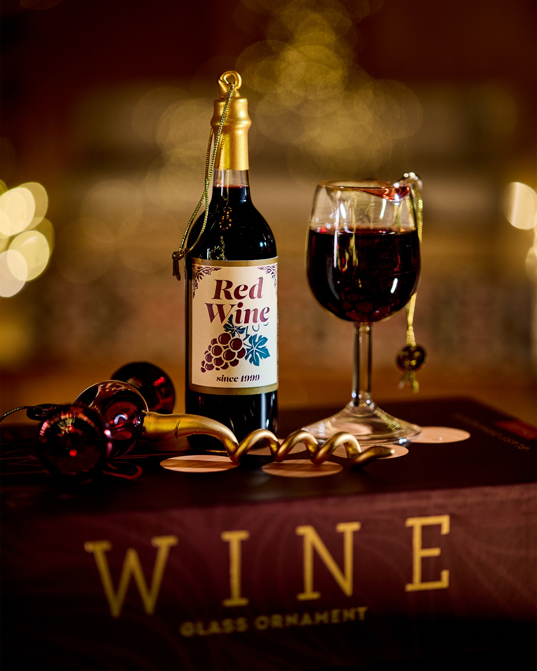Reserve wine set Ornament Set of 3