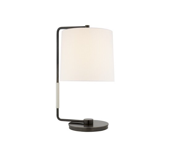 null - Swing Table Lamp Bronze/Silk Shade