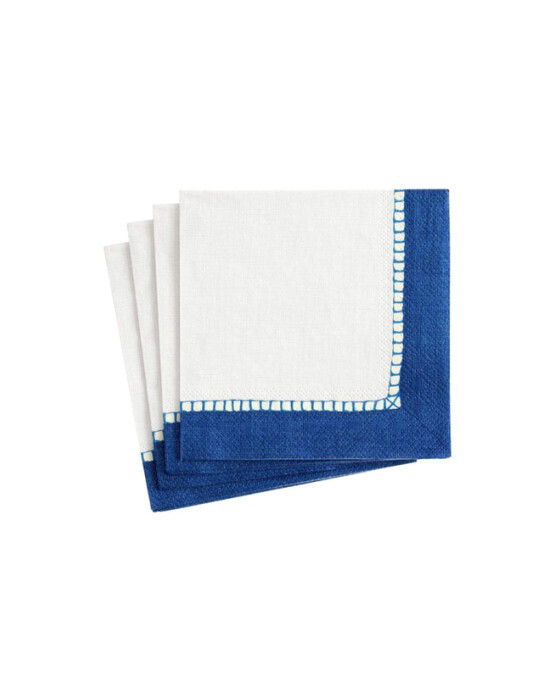 Linen Border servetten blauw 20-pack