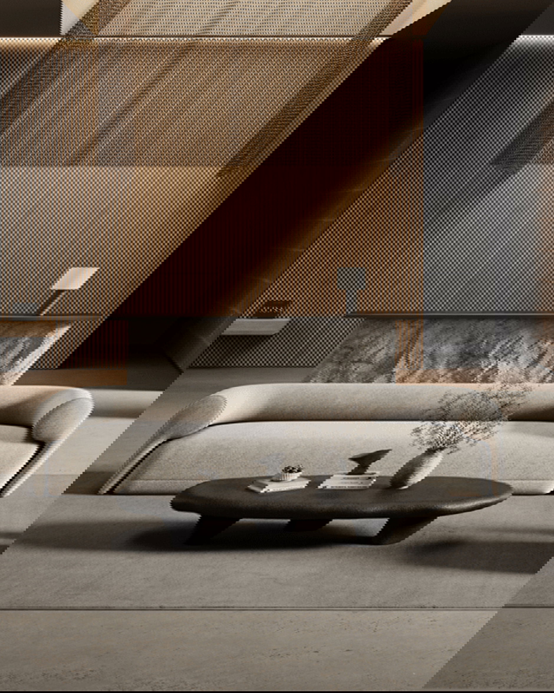 Lobby rug with edging grey