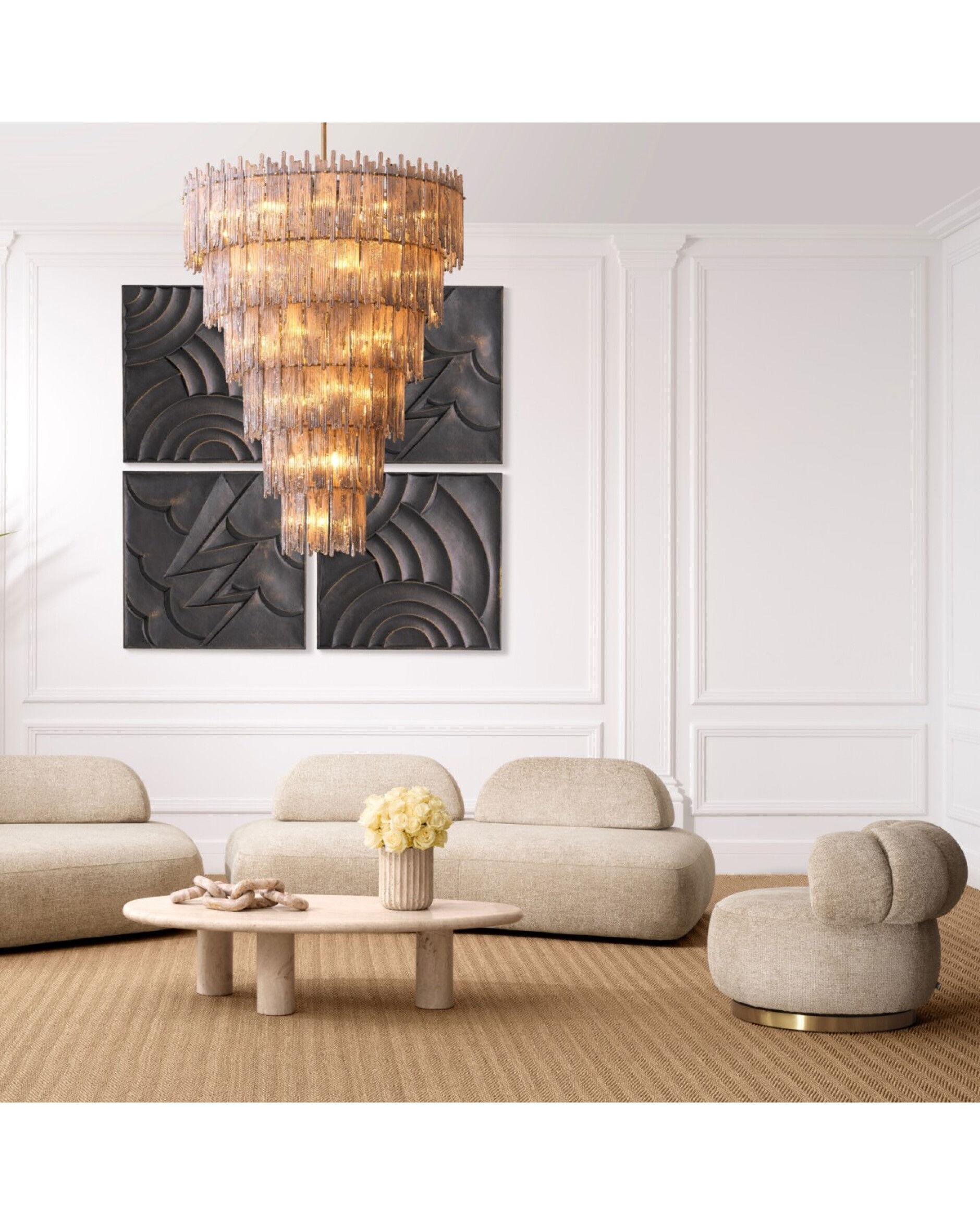 Phedra snurrfåtölj lyssa sand