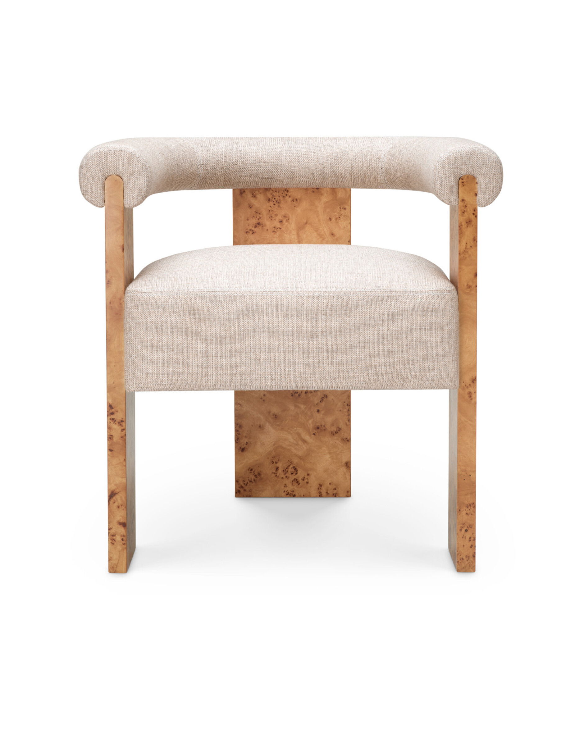 Percy käsinojallinen ruokatuoli vaaleanruskea mappa-burl-viilu