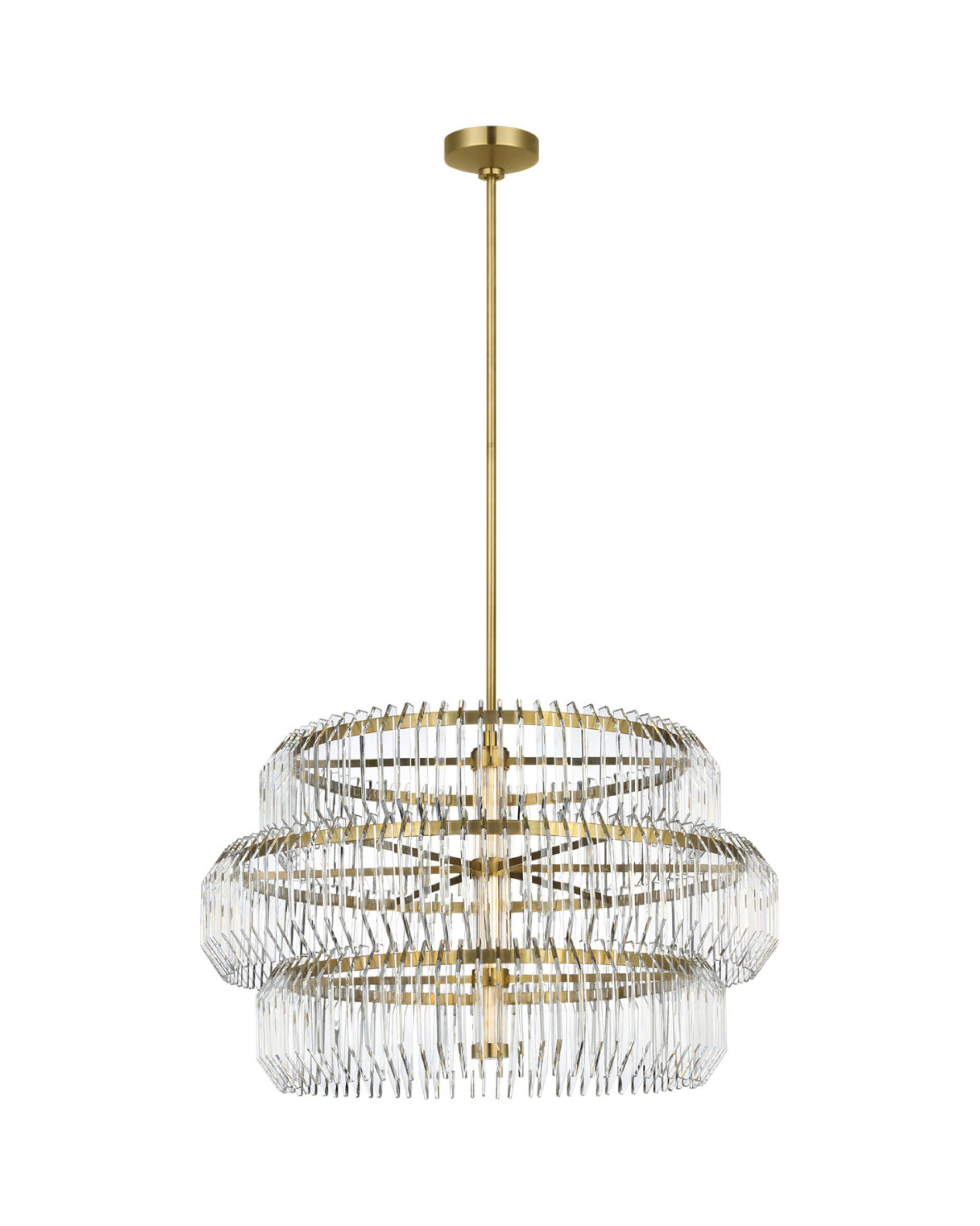 Killarney 32" Layered Drum Chandelier Brass