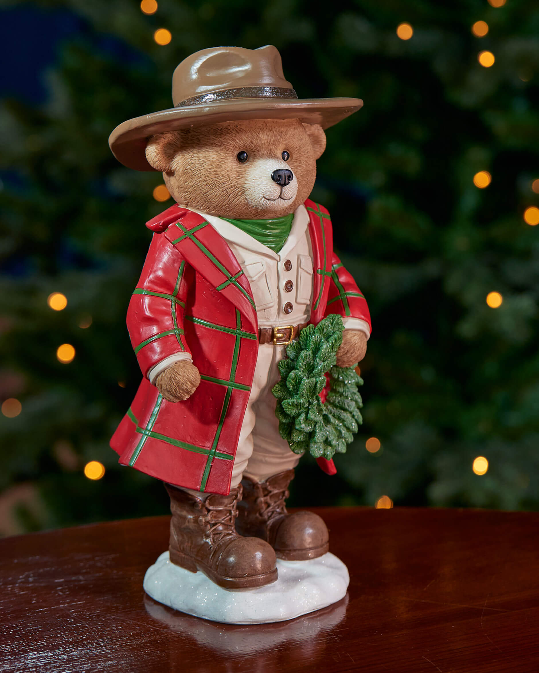 Colt björn med krans juldekoration 34cm