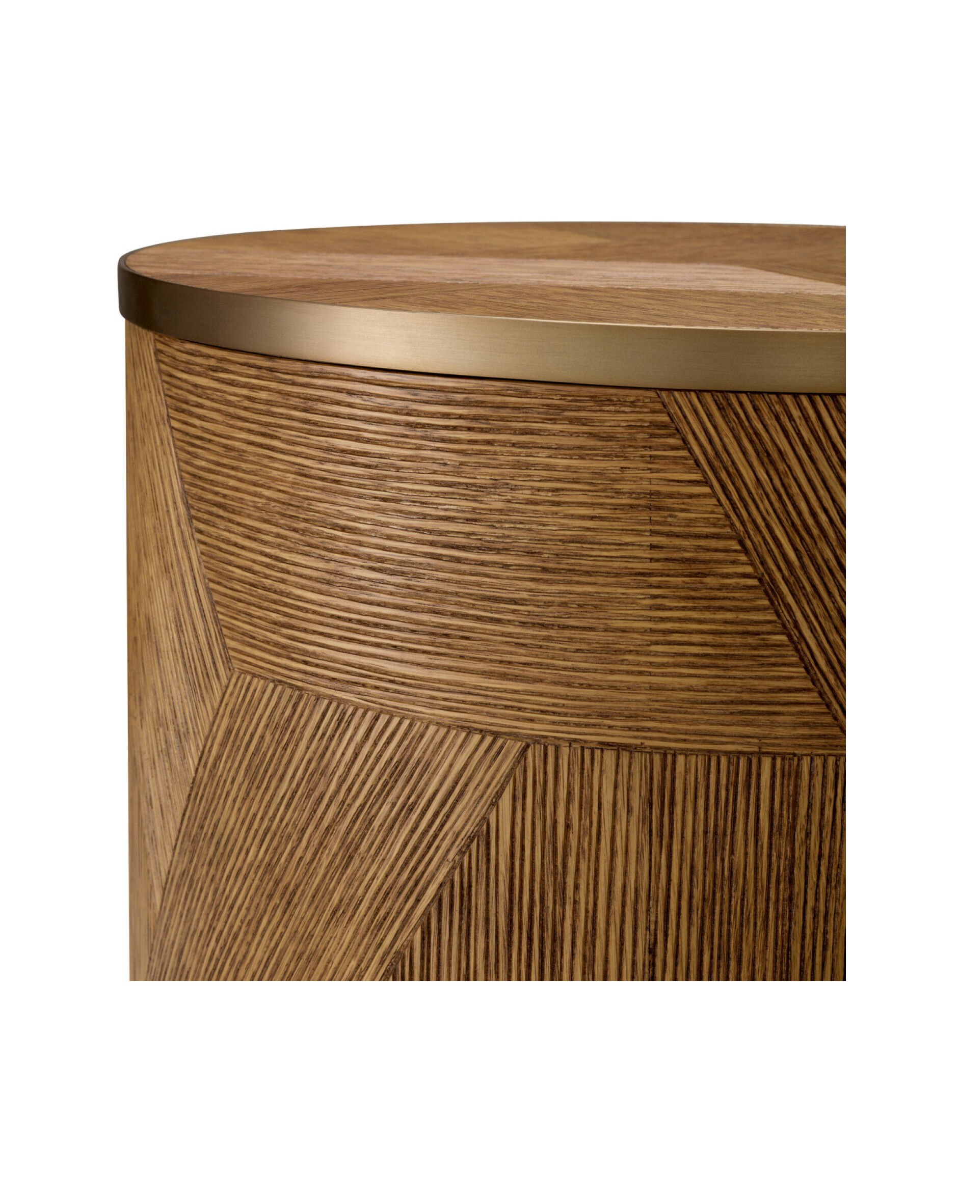 Velutto Side Table Oak Veneer Brass