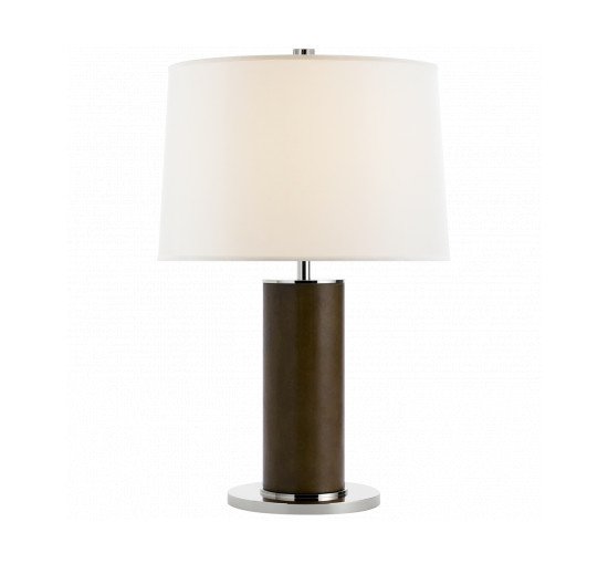 Chocolate Leather - Beckford Table Lamp Polished Nickel