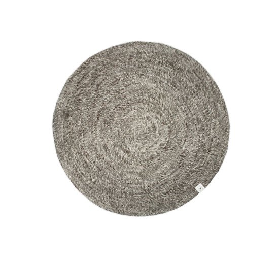 Grey - Merino Rug Round Granite