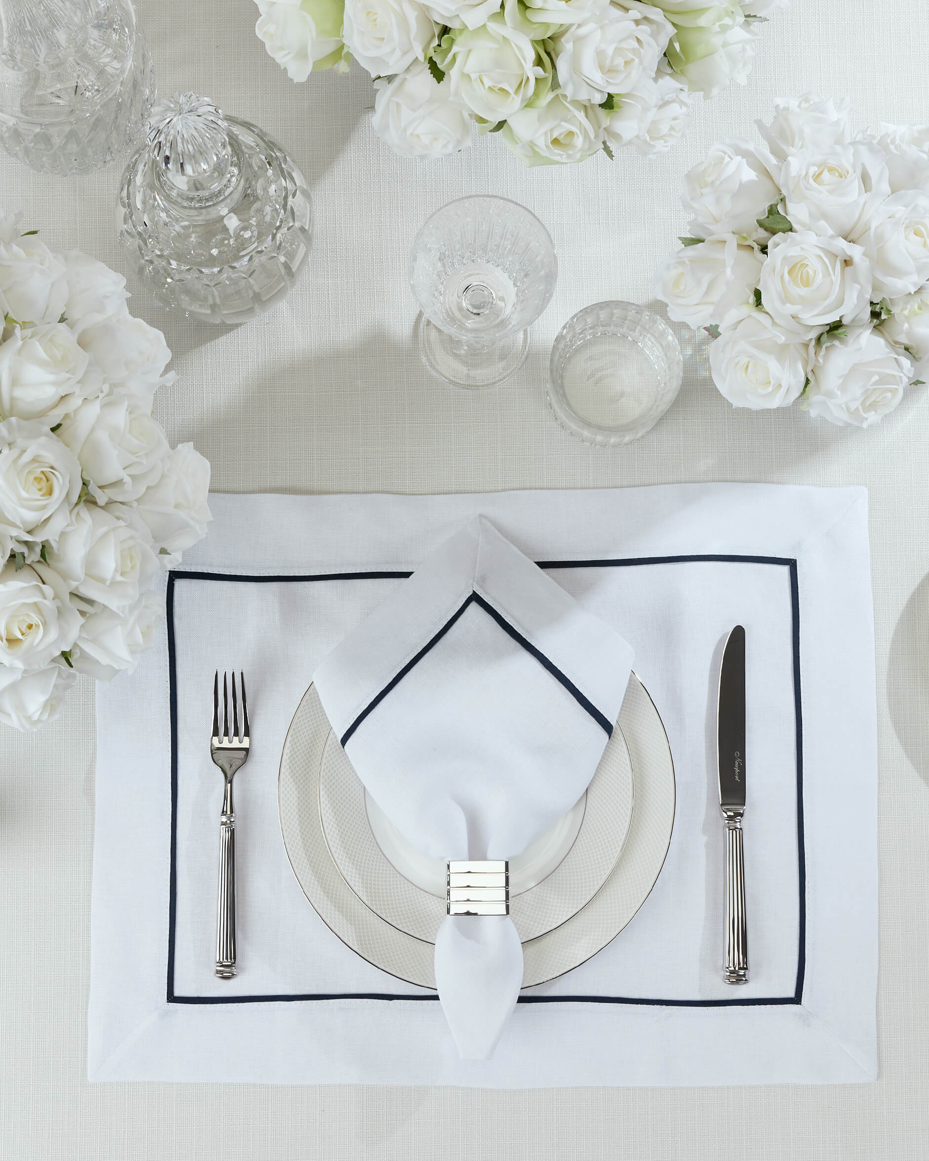 Avenue servett vit/blå