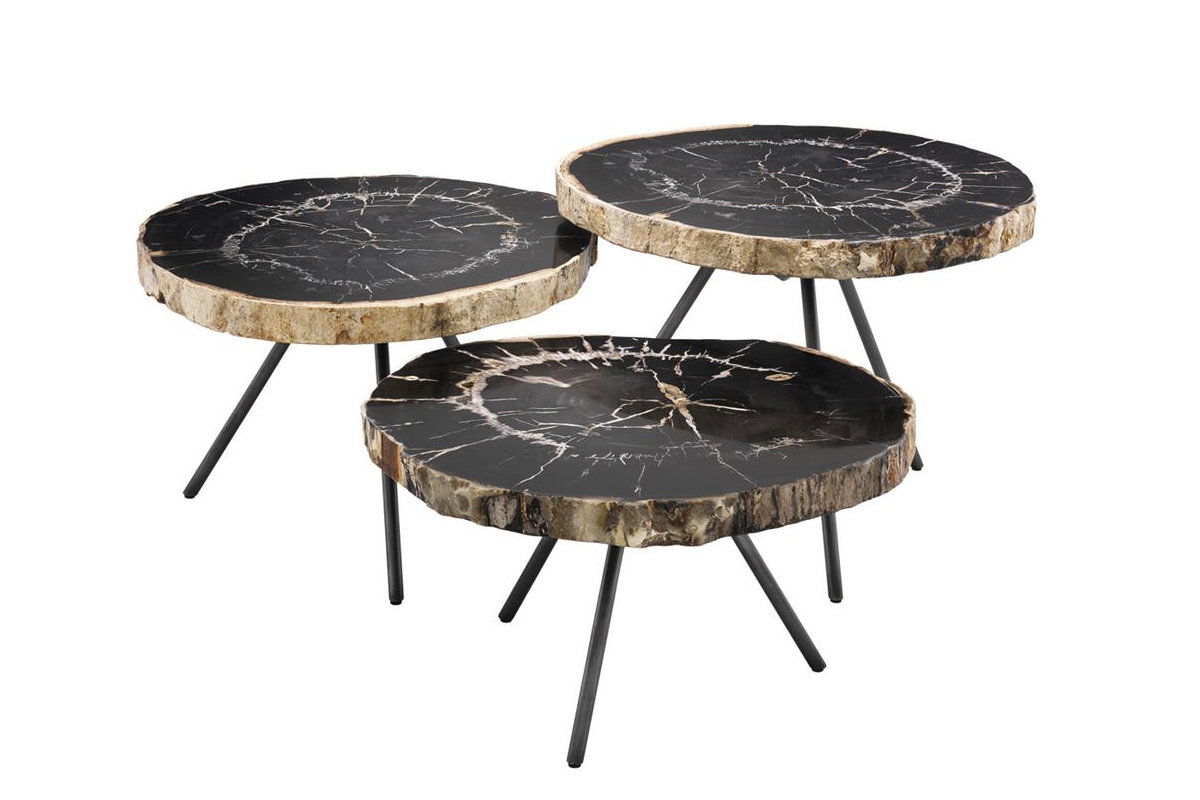 De Soto soffbord svart 3-set