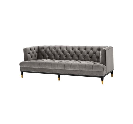 Grey - Castelle sofa roche porpiose grey velvet