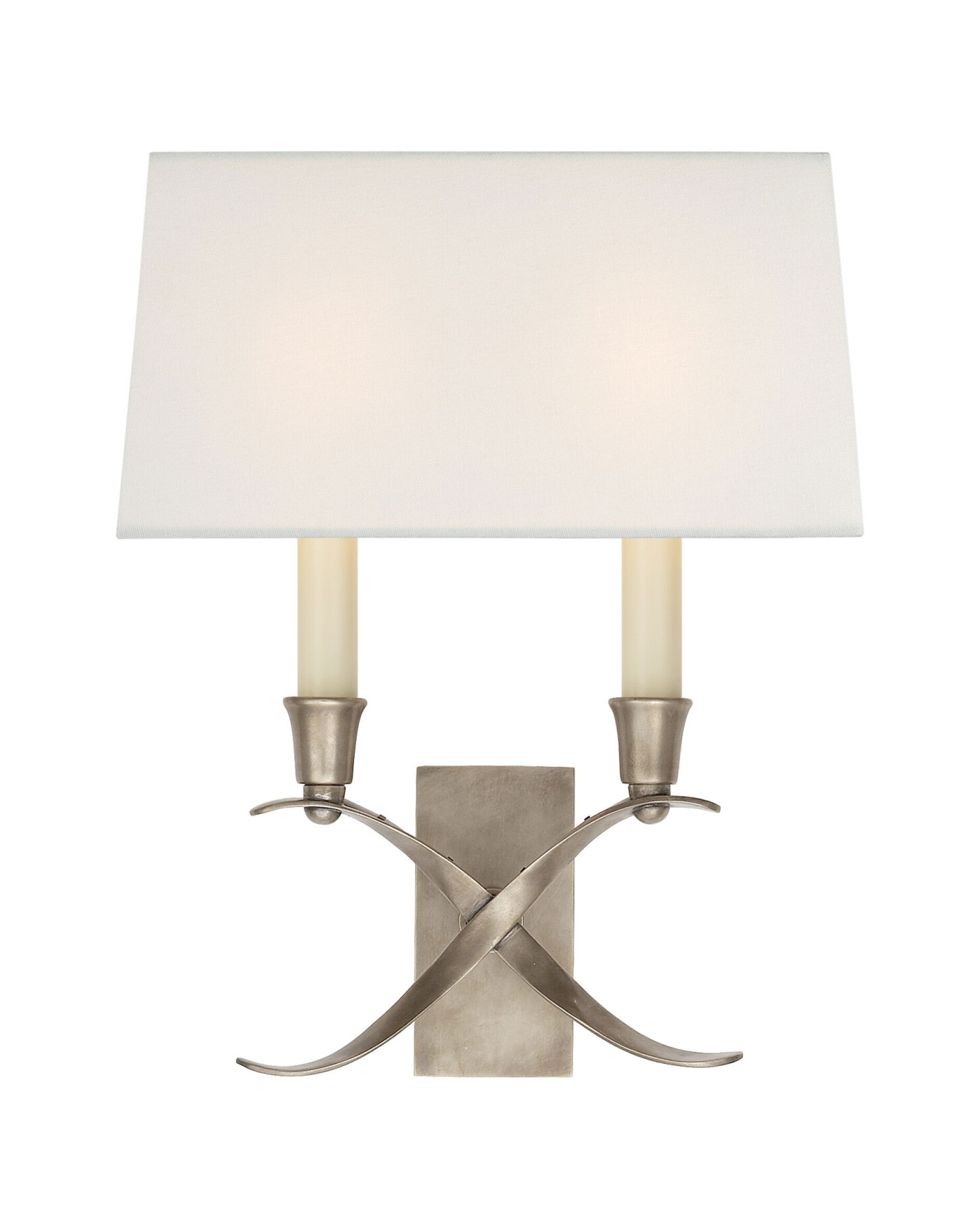 Cross Bouillotte Sconce Antique Nickel Small