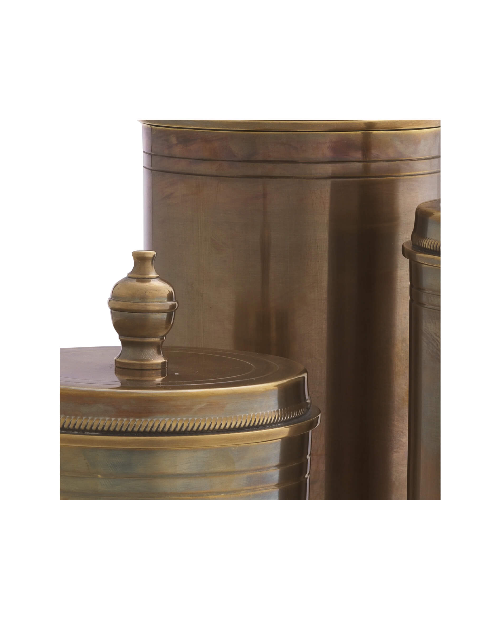 Gaston kakburkar vintage mässing 3-set