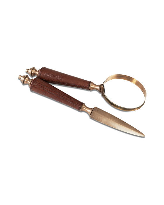 Kensington set förstoringsglas/brevkniv läder