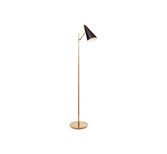 Hand-Rubbed Antique Brass/Matte Black - Clemente Floor Lamp Antique Brass with White