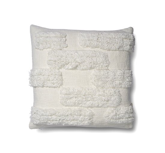 White - Bricks Cushion Cover Beige