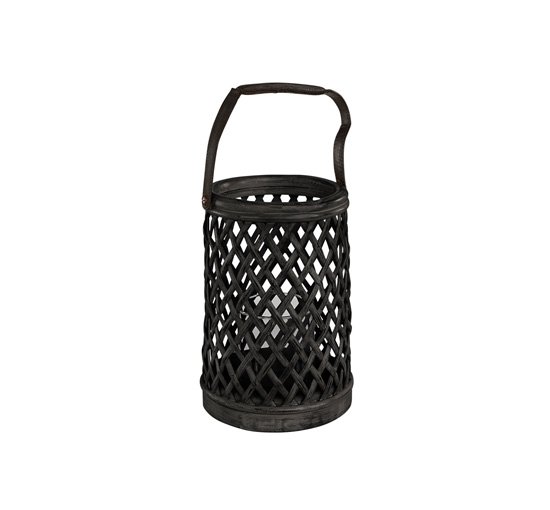 Black - Bamboo Round Lantern Vintage
