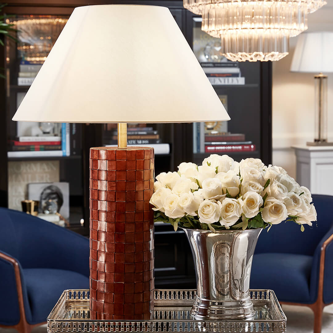 Kensington Table Lamp Leather Braided