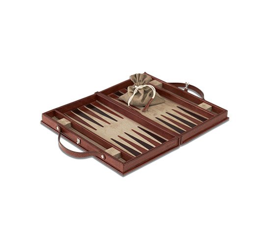 Kensington backgammon, skinn/tre