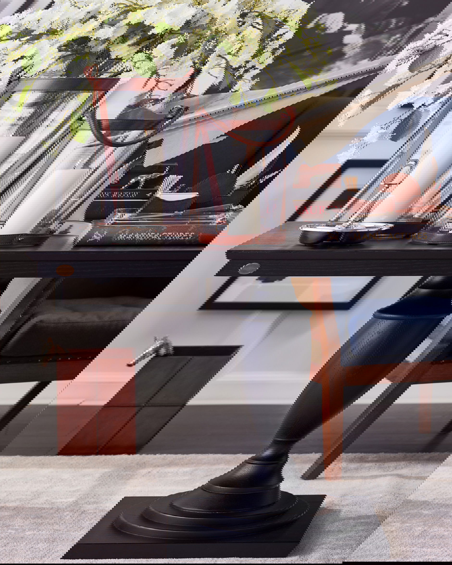 King's Desk dining table, black